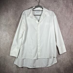 The Fifth‎ Label Blouse Womens Medium White Striped Button Up Casual Travel Work